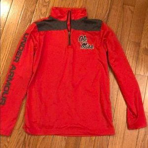 Boys Under Armour Ole Miss 1/4 zip pullover